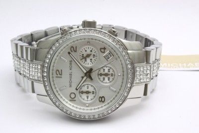   Michael Kors Women Steel Chronograph Crystal Stop Watch MK5108  