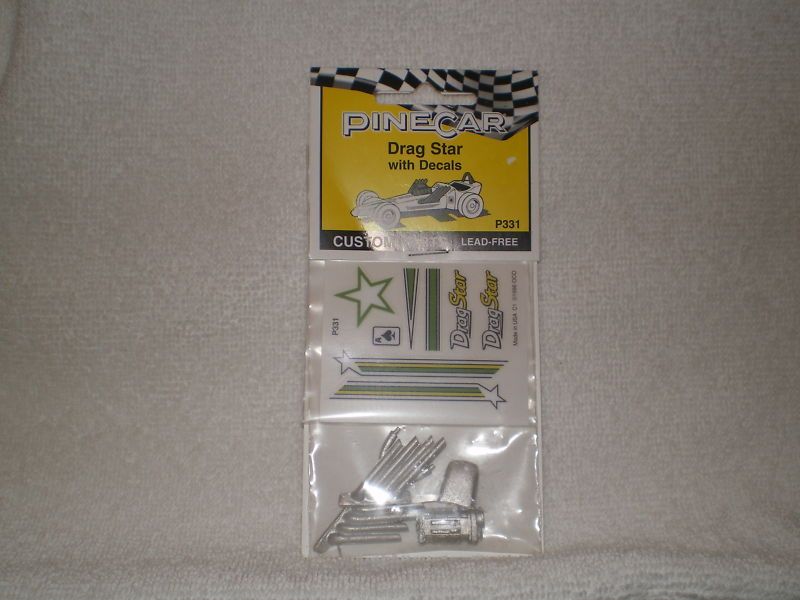 Pine Car PINEWOOD DERBY DRAG STAR WITH DECALS #P331  