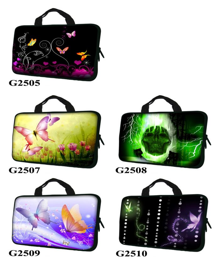 15 15.6 Laptop Case Sleeve w. Handle Purple Butterfly  