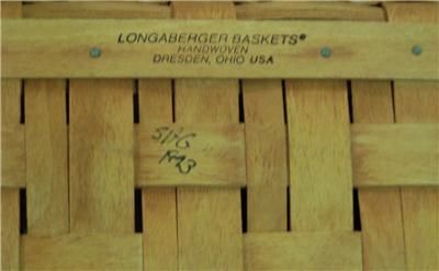 1993 Longaberger Basket   Hostess Collection   Large Hamper Basket Set 