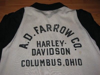 VINTAGE 1950S HARLEY HD MOTORCYCLE MC JERSEY W/ ORIGINAL DEALERSHIP 