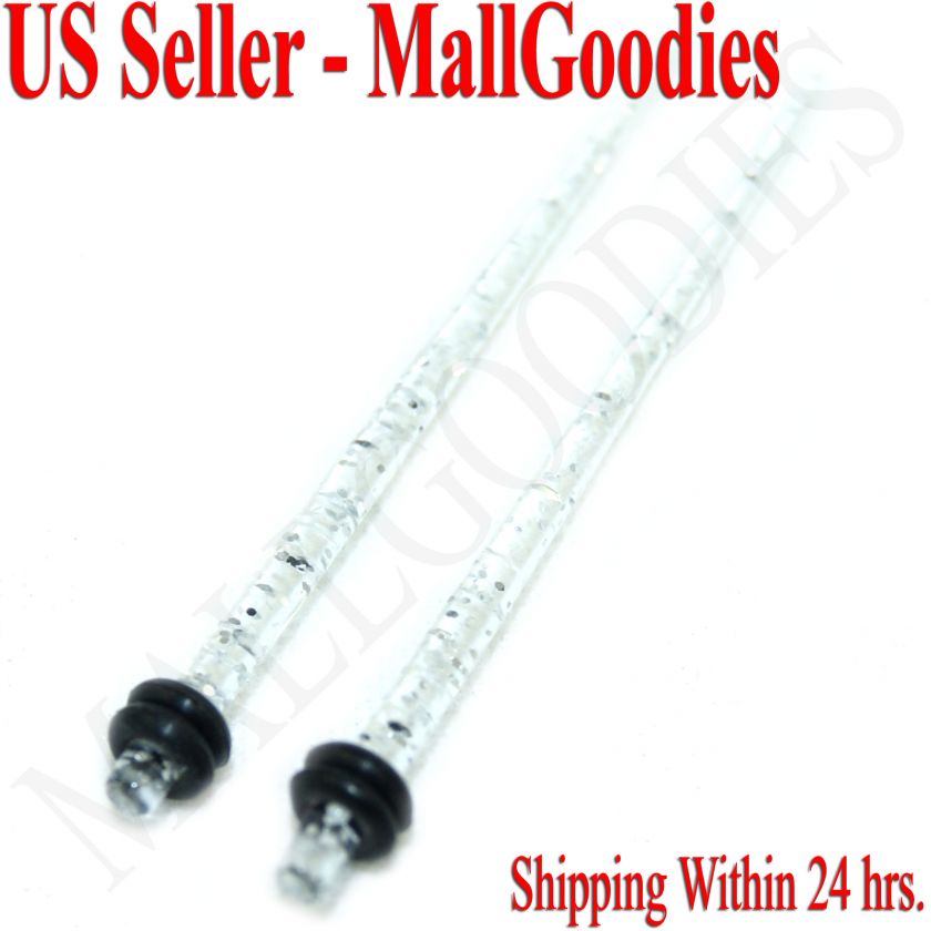 1060 Clear Glitter Stretchers Tapers 14G 14 Gauge 1.6mm  