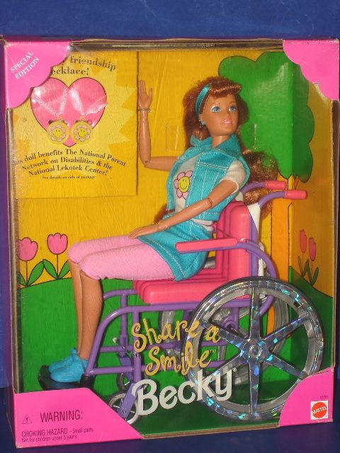 SHARE A SMILE BECKY Barbie Doll 1997 NRFB Mattel  