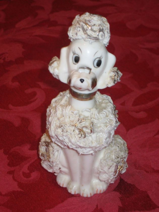 VINTAGE ARDALT SPAGHETTI CERAMIC POODLE DOG FIGURINE  