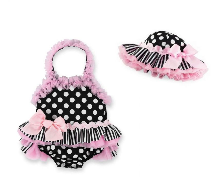 Mud Pie Tres Jolie Baby Ribbon Ruffle Bathing Suit Swimsuit 167004 