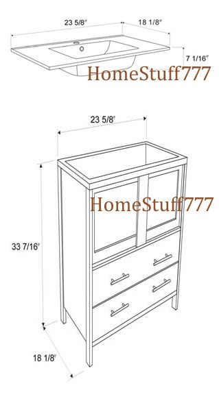 24 Contemporary Bathroom Vanity Bath Cabinet Set 8710  