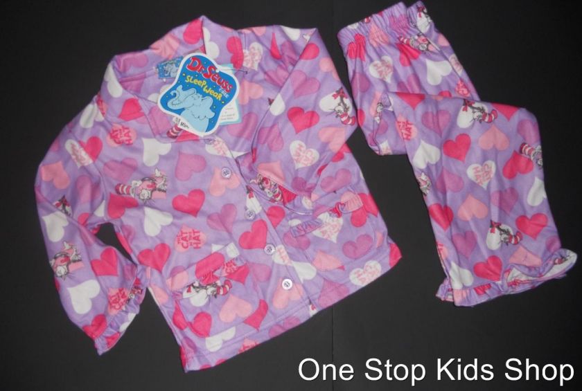 DR SEUSS Girls 4 5 6 6X Pjs Set PAJAMAS Cat in the Hat  