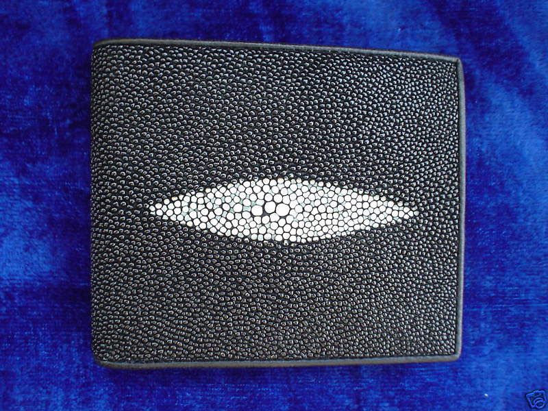 Jewelled Stingray Skin Leather Bi Fold Wallet Sting Ray  