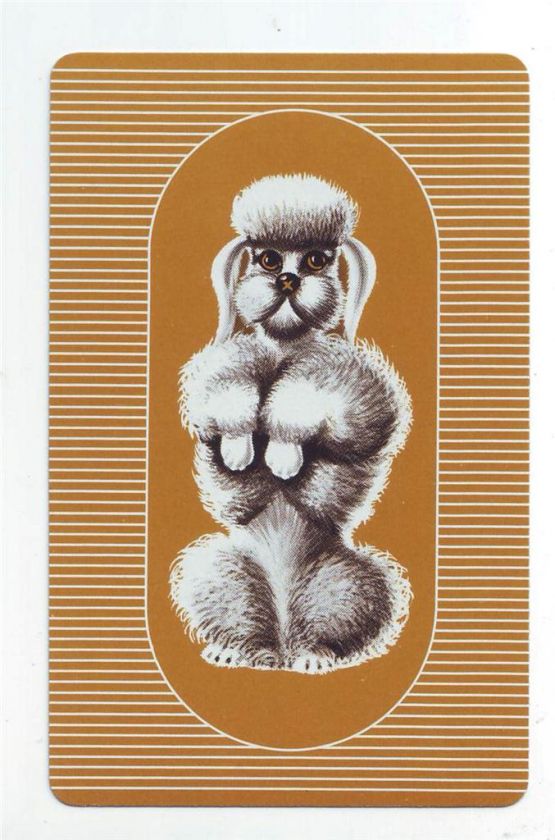 Single Swap Playing Card POODLE VINTAGE DOGS #21  