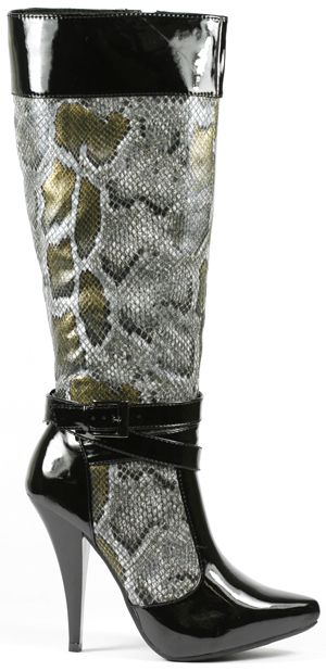 Snake High Heel Platform Tall Knee Boot Anne Michelle Chaos 03  