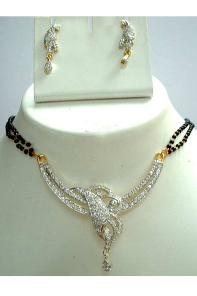 Wedding  2.14ct diamond Mangalsutra with Earrings  