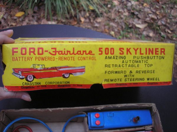 Old Vintage Cragston Toy Ford Fairlane 500 Skyliner Convertible Remote 