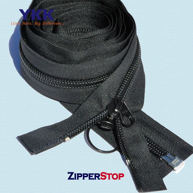 Jeep Zipper YKK Jeep Zipper #10 Coil with 2 Heads Black  