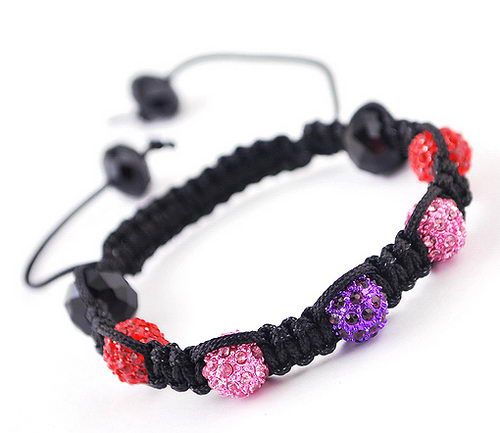 DIY Braid Charms Bracelet Chains 12Color 9MM Disco Rhinestone Crystal 