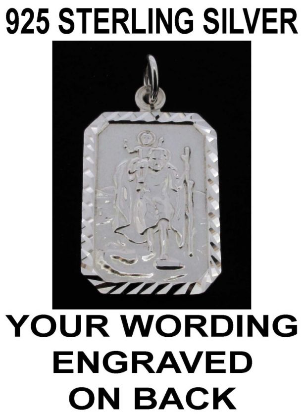 STERLING SILVER SMALL ST CHRISTOPHER PENDANT NECKLACE & CHAIN WITH ANY 