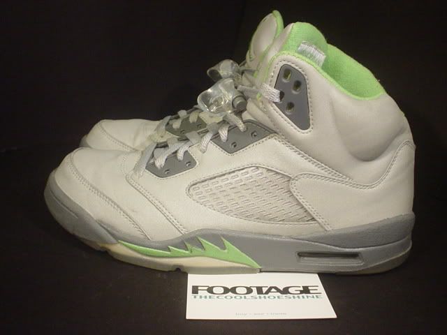   Air Jordan V 5 Retro SILVER 3M GREEN BEAN FLINT GREY Sz 8.5  