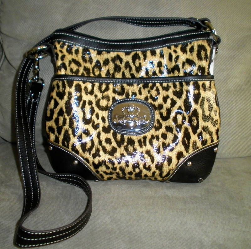 Kathy Van Zeeland Cross X Body latte leopard nwt  