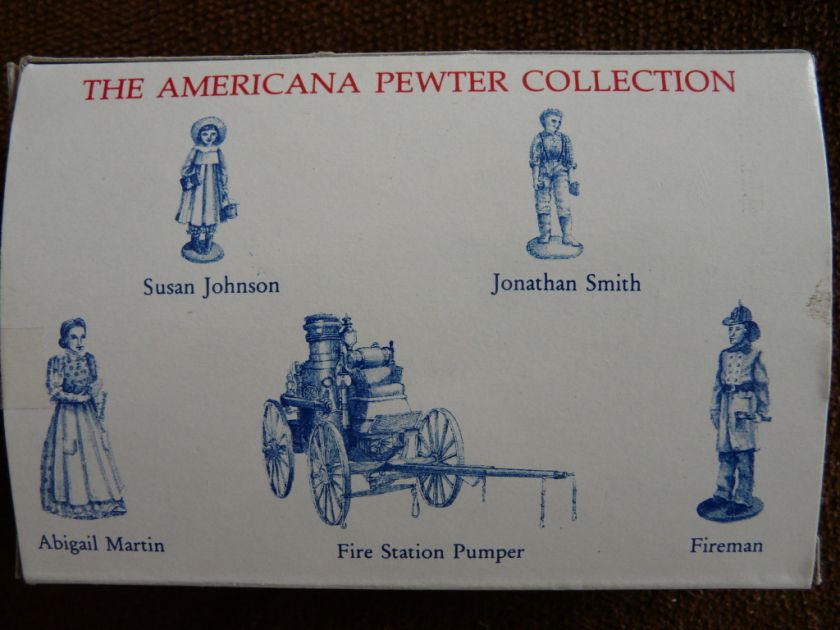 THE AMERICANA PEWTER COLLECTION 5 MINIATURE FIGURINES  