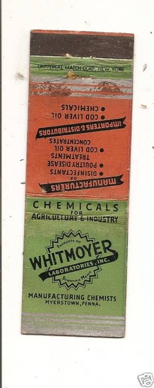 Whitmoyer Laboratories Mfg Chemists Myerstown PA MB  