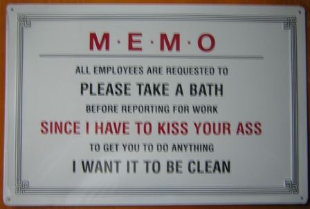 MEMO Boss Take a Bath Kiss A** Man Cave Bar Tin Sign  