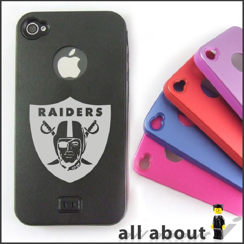 Oakland Raiders NFL Team Logo For i Phone 4 / 4S Hard Metal Alumor 