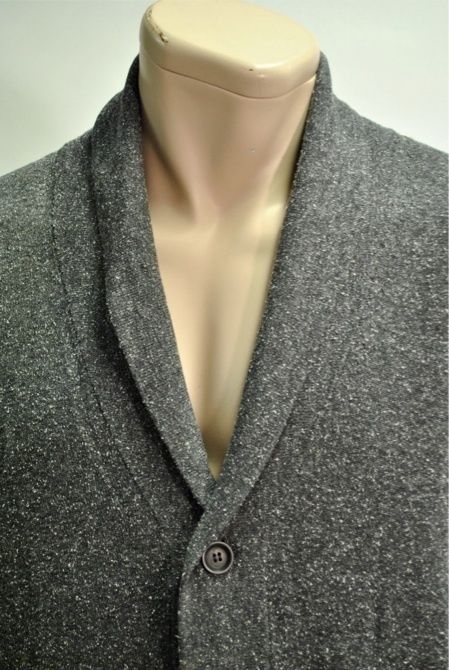 Theory Pebbled Charcoal Shawl Collar Cardigan NWT XXL  