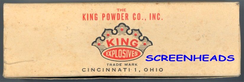 King Powder Co. RED CROWN DETONITE EXPLOSIVES Ad/Box  