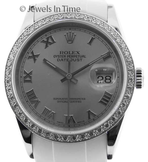 Rolex Mens Datejust 16220 X Diamonds Steel Automatic  