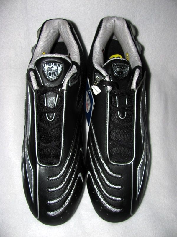 REEBOK RBK NFL EQUIPMENT Football CLEATS THE PUMP Black Silver NWT 