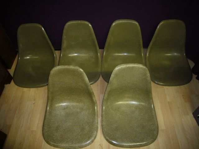    CENTURY MODERN HERMAN MILLER EAMES ERA RARE GREEN SHELL CHAIR LOT 6