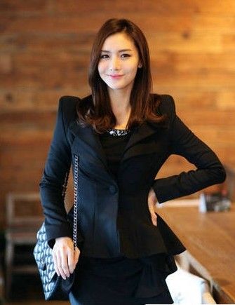   one button tailcoat super slim lapel casual suit tops outwear  