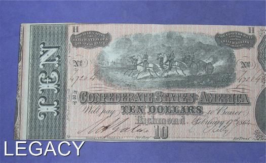 10.00 CONFEDERATE STATES OF AMERICA RICHMOND 1864 (EP  