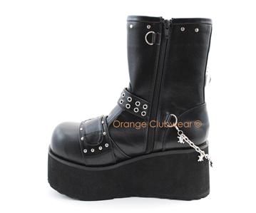 DEMONIA Womens Punk Goth Platform Ankle Boots w/Skulls  