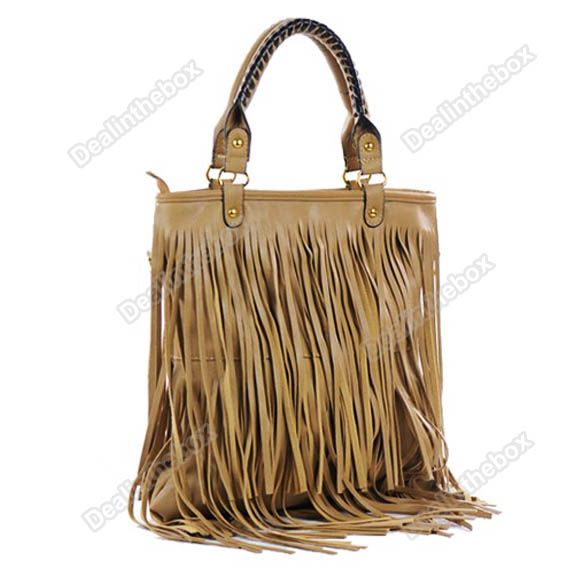   PU Leather Punk Fringe Tassel Shoulder Messenger Tote Bag Hand  