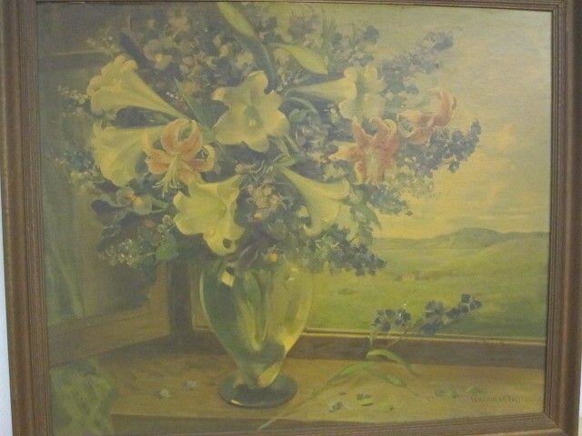 Beautiful Antique Print by C Chandler Ross w Antique Walnut Frame 