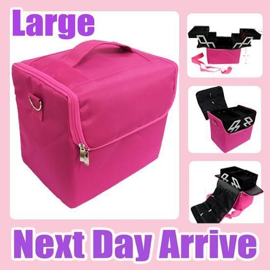 NEW* LARGE NAIL TECH PINK BEAUTY MAKEUP CASE UK FAST  