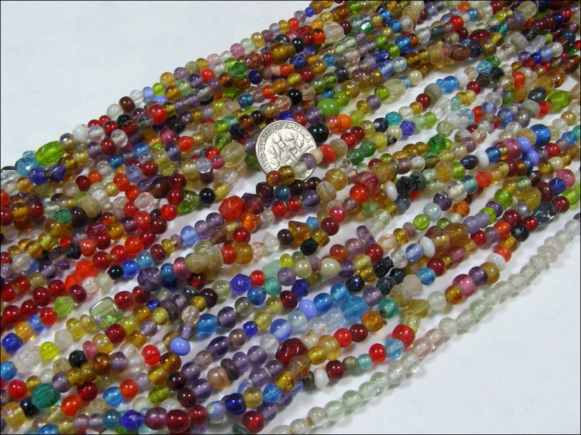 12 STRANDS 36 IN LENGTH TINY LAMPWORK BEADS (N 119)  