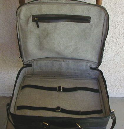 Vtg. Brown Rugged Leather MESSENGER Carry~On Travel Luggage Brief Bag 