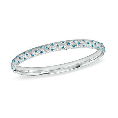 Carat Genuine Blue Diamond Platinum Bangle Bracelet  