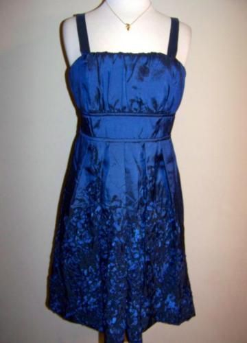 RICHARDS Navy Taffeta Cocktail Dress, 12 *NWT $118  