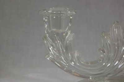 Fostoria Chintz Flame Baroque 2 Lite Candleholder Glass  