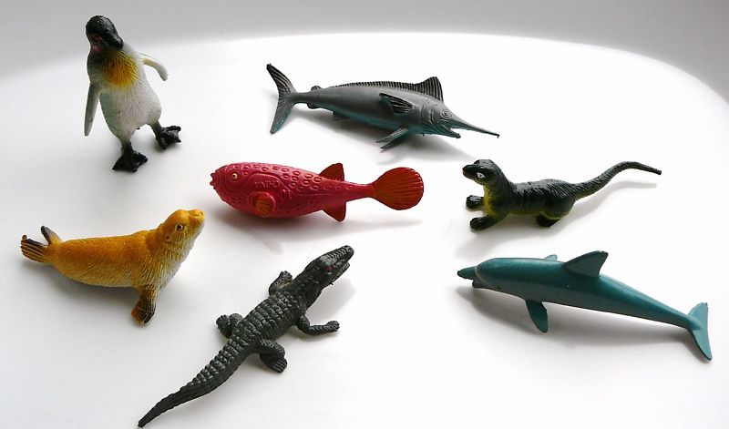 Plastic SEA CREATURE educational realistic SET of 7 New  