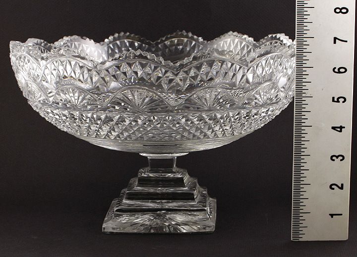 ANGLO IRISH CUT GLASS/CRYSTAL PEDESTAL BOWL  