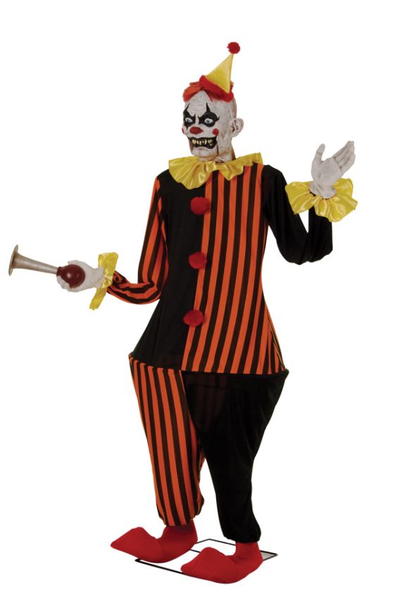 HALLOWEEN LIFESIZE ANIMATED EVIL SOUND HONKY CLOWN PROP  