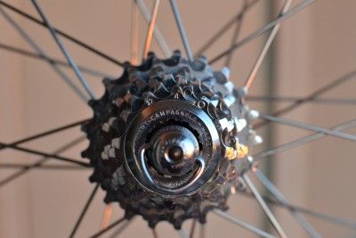 Speed Campagnolo C Record Wheels w Campy rims and cassette 700c 