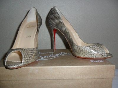 NIB Christian Louboutin PYTHON sexy cobra pump 38.5  