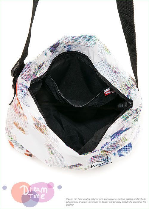 Brand New PUMA Core Lite Messenger Shoulder Hobo Bag White Color 