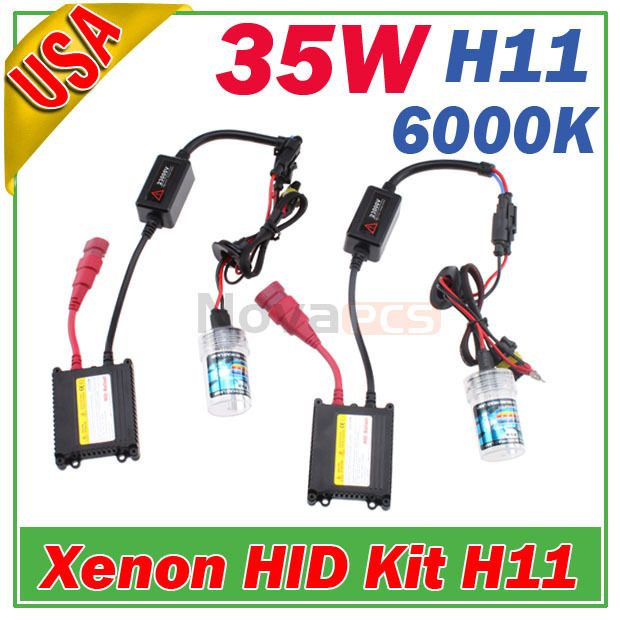 6000K White 35W SLIM XENON HID KIT H11 Conversion Kit slim ballast 