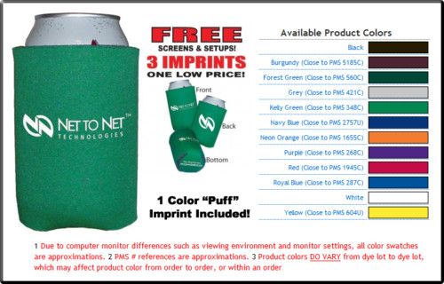 50 CAN COOLERS SCREEN PRINTED Koozie Drink Beer Custom  