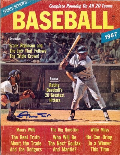 Willie Mays Autographed Signed Sports Reviews Baseball 1967 Magazine 
